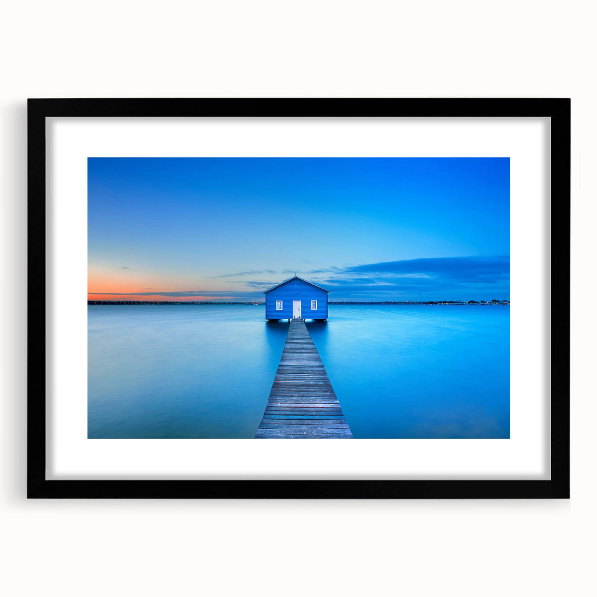 Extra large abstract art print of colorful, textured scenery of Perth on a black framed canvas, ideal for living room decor.