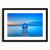 Extra large abstract art print of colorful, textured scenery of Perth on a black framed canvas, ideal for living room decor.