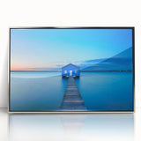 Art deco poster of Perth skyline in silver and gray hues on acrylic framed print, suitable for modern art wall decor.