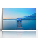 Framed acrylic print of Perth scenery in muted colors, ideal for modern art wall decor.