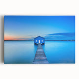 Black and white panoramic view of Perth, Australia on stretched canvas, suitable for kitchen wall art.