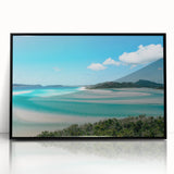 Large abstract wall art depicting Queensland scenery in muted earth tones on a framed acrylic print.