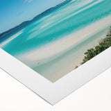 Art deco poster featuring a serene Queensland scenery in soft pastel colors on a rolled canvas.