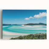 Black and white stretched canvas featuring a panoramic view of Queensland, Australia, ideal for kitchen wall art.