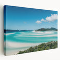 Scenic Queensland landscape on large stretched canvas, featuring vivid green and blue tones, ideal for kitchen wall art.