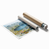Extra large rolled print of Tasmania scenery with vibrant green and blue tones, ideal for classy bathroom wall art.