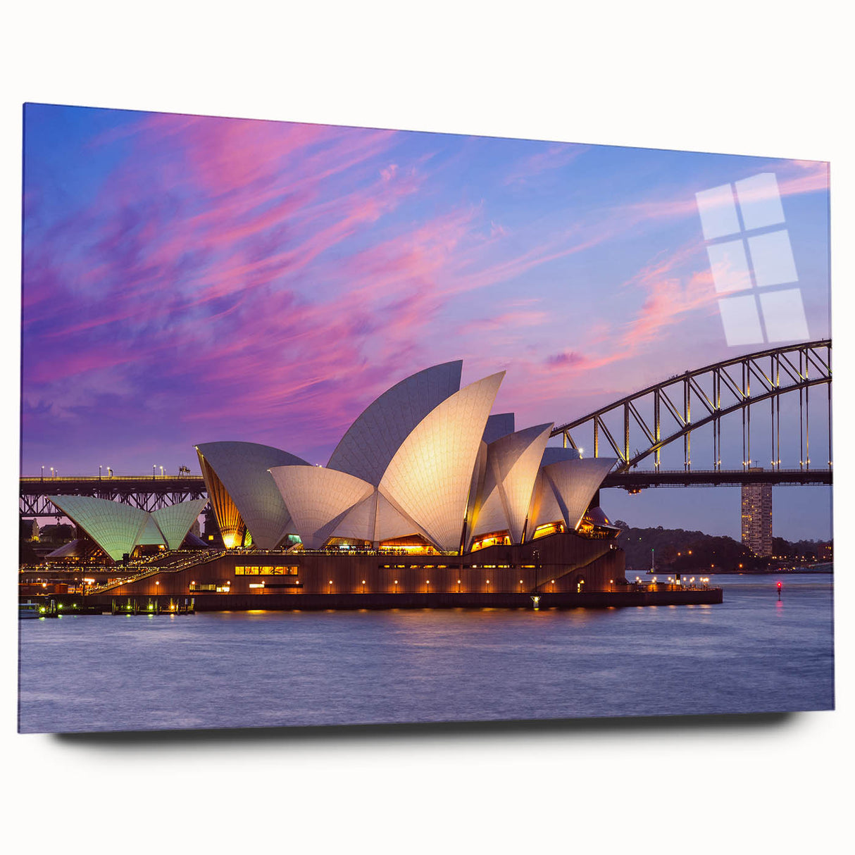 Large abstract wall art depicting an Australian landscape in muted earth tones on acrylic glass.