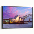 Black and white framed canvas of an Australian landscape, ideal for bedroom wall art.