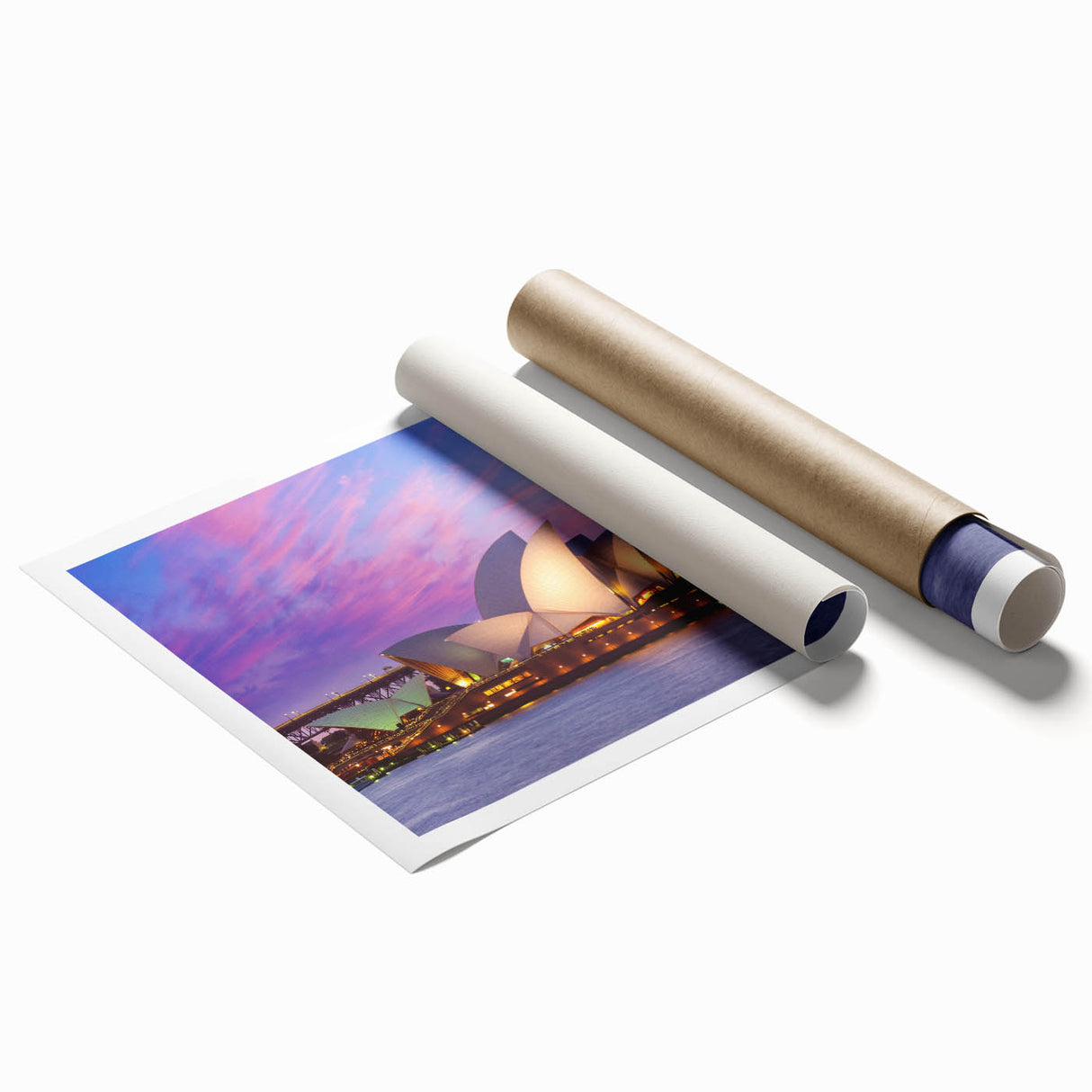 Extra large rolled print of Australian scenery with vibrant green and blue tones, ideal for classy bathroom wall art.