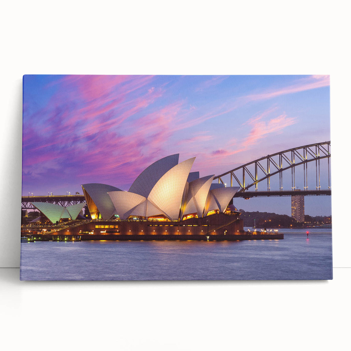 Large black and white stretched canvas of a serene Australian landscape, ideal for kitchen wall art.