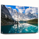 Acrylic print of Alberta, Canada scenery with muted earth tones, ideal for dining room decor.