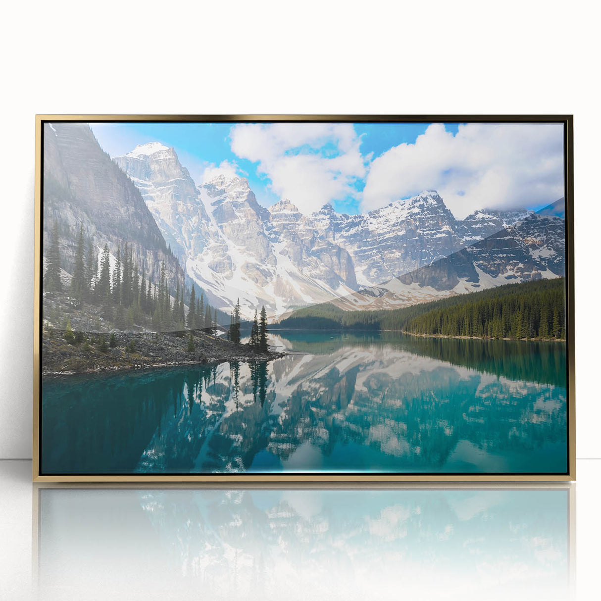 Framed acrylic print of Alberta, Canada scenery in muted earth tones, ideal for modern art wall decor.