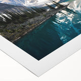 Art deco poster of Alberta, Canada scenery in muted earth tones on rolled canvas, suitable for dining room wall art.