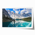 Rolled print of Alberta, Canada scenery with vivid green landscapes and blue sky, suitable as art wall dining room.