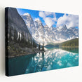 Large wall art on stretched canvas depicting a serene Alberta, Canada landscape in muted earth tones.