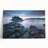 Black and white photograph of British Columbia scenery on stretched canvas, ideal for kitchen wall art.