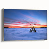 Landscape art painting of Manitoba scenery on framed canvas.