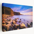 Landscape painting of Newfoundland scenery on stretched canvas, featuring muted earth tones, perfect for kitchen wall art.