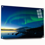 Acrylic print of a large abstract depiction of the Northwest Territories scenery, with muted earth tones.