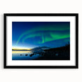 Extra large abstract art print of a colorful, textured Canadian Northwest Territories landscape on a framed canvas.