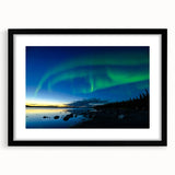 Extra large abstract art print of a colorful, textured Canadian Northwest Territories landscape on a framed canvas.