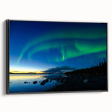Large art depicting a black and white landscape of the Northwest Territories on a framed canvas.