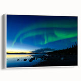 Framed canvas of a textured, colorful abstract design representing Northwest Territories scenery.