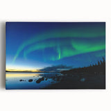 Black and white photograph of Northwest Territories landscape on large stretched canvas, ideal for kitchen wall art.