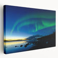 A serene landscape of the Northwest Territories on a large stretched canvas, ideal for kitchen wall art.