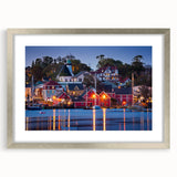 Textured abstract art print of Nova Scotia scenery in silver frame with mat, ideal for bedroom art.