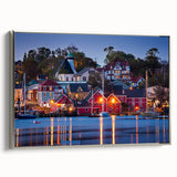 Framed canvas landscape art painting depicting Nova Scotia scenery in muted colors, ideal for living room decor.