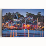 Black and white photo of Nova Scotia scenery on stretched canvas, ideal for kitchen wall art.