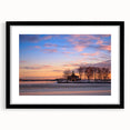 Extra large abstract art print of Ontario scenery in vibrant, colorful hues on a black framed canvas.