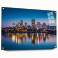Acrylic print of a Quebec scenery in vibrant twilight hues, ideal for dining room art.