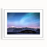 Abstract art print of Yukon scenery in muted earth tones on a framed canvas, suitable for dining room or bedroom decor.