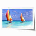 Extra large rolled print of a Caribbean Antigua scenery with vibrant floral elements, ideal for dining room wall art.