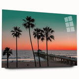 Acrylic print of a large abstract Caribbean seascape in blue and turquoise, suitable for bedroom or dining room art.