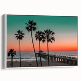 Vintage poster art of Caribbean Bahamas scenery on framed canvas, featuring vibrant colors, ideal for living room decor.