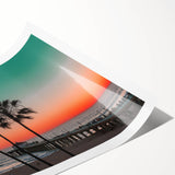 Extra large rolled print featuring line art flowers in soft pastels, ideal for large living room wall art.