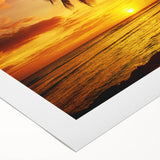 Art Deco style poster of a Caribbean Barbados scenery in vibrant colors on rolled canvas, ideal for dining room wall art.