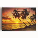 Black and white photo of a serene Caribbean beach on stretched canvas, ideal for kitchen wall art.