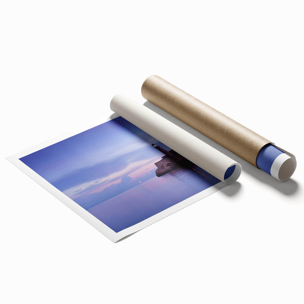 Extra large rolled print of a Caribbean scenery with vibrant floral elements, suitable for bathroom or living room decor.