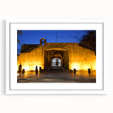 Textured art of abstract Caribbean scenery in a white framed mat, featuring serene blue and green tones.