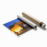 Extra large rolled print of Caribbean scenery with vibrant floral elements, ideal for classy bathroom wall art.