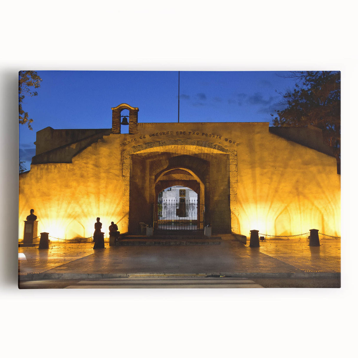 Black and white photo of Caribbean scenery on large stretched canvas, suitable for kitchen wall art.