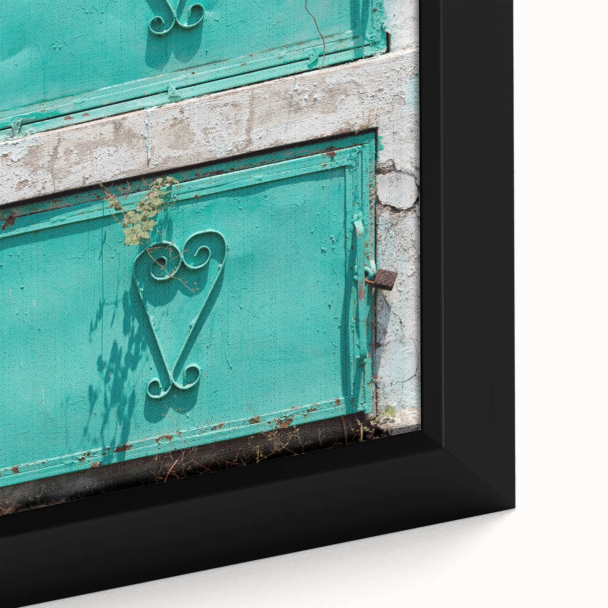 Framed canvas featuring a textured depiction of a Caribbean scenery in vibrant colors, ideal for living room decor.