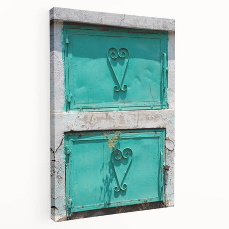 Large canvas print of a Caribbean scenery with vivid blue and green tones, ideal for kitchen wall art.