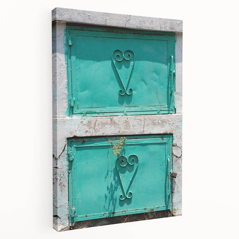 Large canvas print of a Caribbean scenery with vivid blue and green tones, ideal for kitchen wall art.