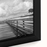 Textured black wall art featuring a vibrant Caribbean scenery on a framed canvas, ideal for living room decor.