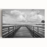 Black and white photo of a Caribbean beach on stretched canvas, ideal for kitchen wall art or bedroom decor.